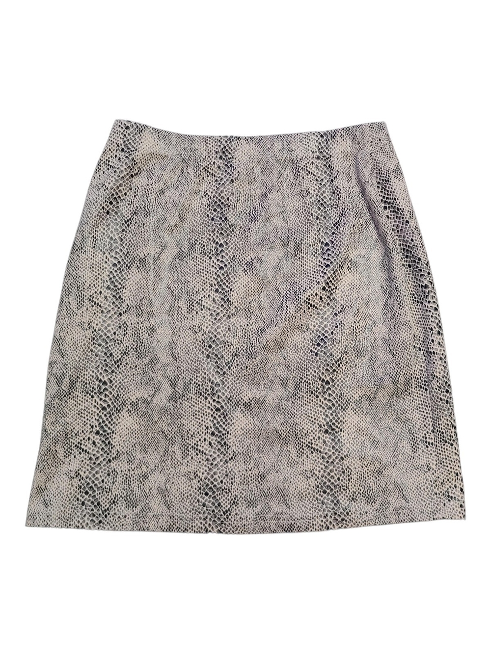 Snake-Print Pencil Skirt in Gray and Black
